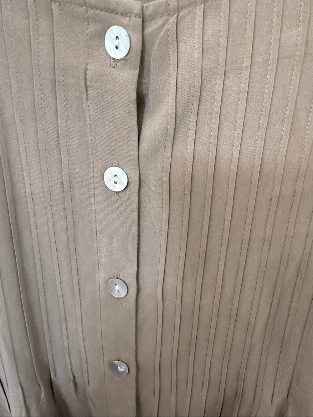 Orvis Taupe Short-Sleeve Button-Front A-Line Dress - Picture 4 of 5